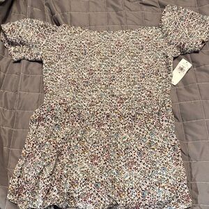 Old Navy Multicolor Textured Top Smocked Baby Doll Top NWT